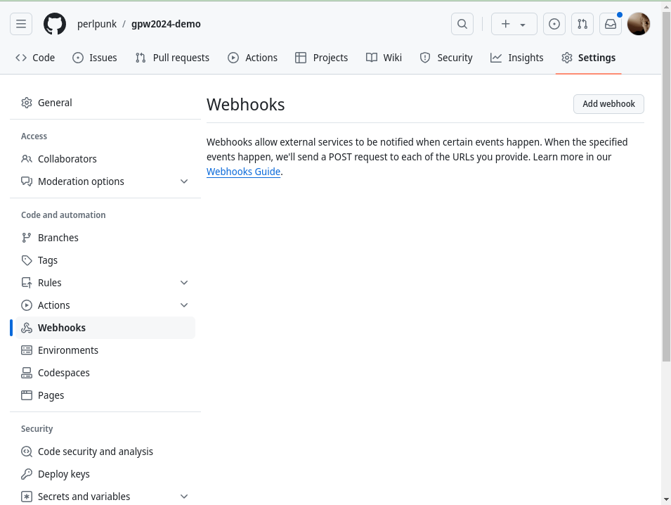 GitHub - Webhooks